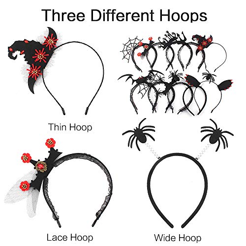 10 Piezas Diadema de Halloween, Cintas de Halloween para la Cabeza para Mujer Niña Accesorio para Pelo Fiesta de Disfraces de Halloween Decoración
