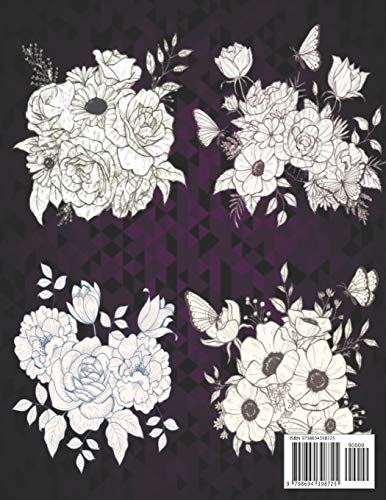 100 Flores Libro de Colorear Adultos: Libro de colorear para Flores adultos con colección de flores Ramos, coronas, espirales, patrones, decoraciones, ... de flores inspiradores 100 páginas 8.5 x 11