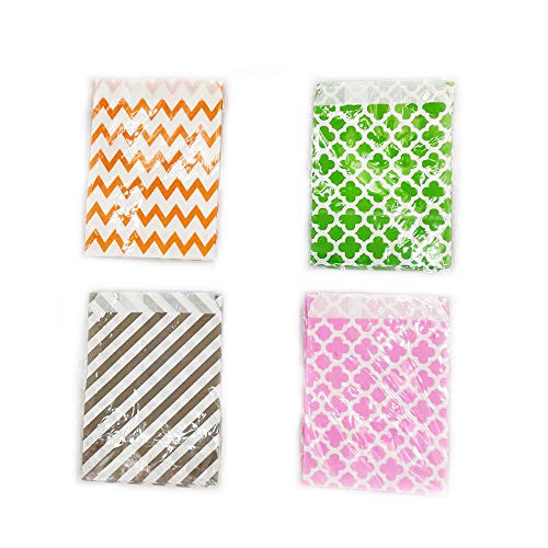 100 Piezas Bolsas de Papel Pequeñas para Dulces, Bolsas de Papel de Regalo, Bolsas de Papel a Prueba de Aceite, para Alimentos, Dulces, Dulces, Chocolates, Galletas, Magdalenas, Etc