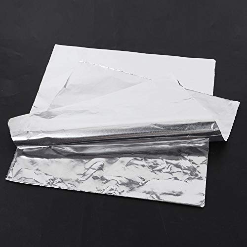 100 piezas de papel de aluminio grueso de papel de aluminio para cocinar al horno de barbacoa, resistencia a altas temperaturas, hacer que los alimentos se calienten uniformemente, 11.8 * 11.8 pulgada