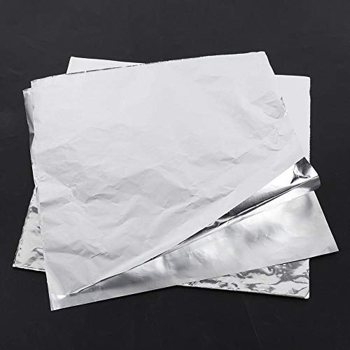 100 piezas de papel de aluminio grueso de papel de aluminio para cocinar al horno de barbacoa, resistencia a altas temperaturas, hacer que los alimentos se calienten uniformemente, 11.8 * 11.8 pulgada