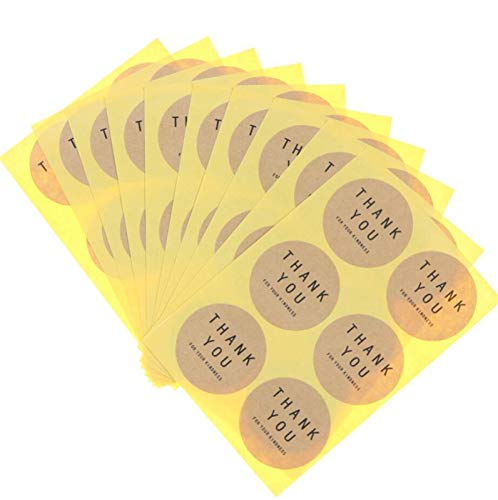 100 Piezas Gracias las etiquetas engomadas, gracias por su amabilidad etiqueta Etiquetas de la hoja de oro Gracias por su Solicita calcomanías for panaderías, hecho a mano de bienes y pequeño empresar