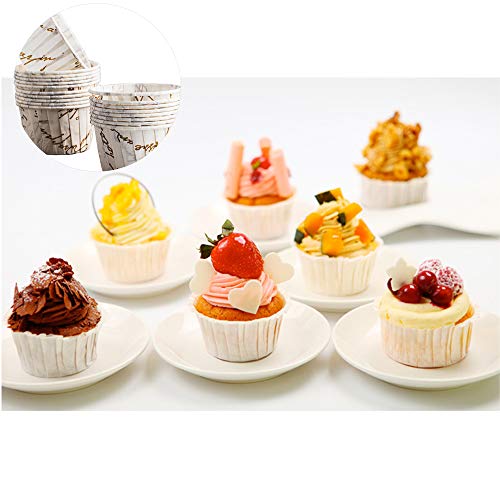 100 Piezas Papel de Hornear A Prueba de Aceite, Papel de Horno de Tulipanes, Tazas de de Papel de Magdalenas, Papel Copa de Horneado, DIY Cocina Herramientas para Hornear Herramientas de Cupcake