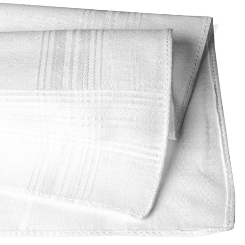 12 pañuelos blancos - Modelo "Valentin" - 40 centimetros
