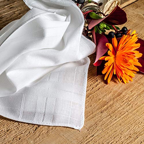12 pañuelos blancos - Modelo"Camille" - 35 centimetros