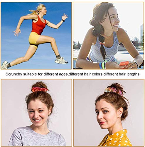 12 Pcs Pelo Elástico Banda scrunchies brillantes gomas de pelo scrunchies Metálicos para el Cabello Scrunchy Gradient Mermaid Colors Hair Ties Cuerdas para mujeres,12 colores