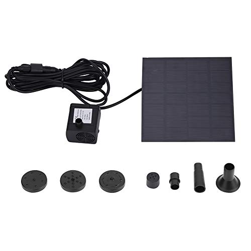 1.2W Impermeable ABS Miniatura sin Cepillo Acuario Fuente Estanque Bomba de Agua Sumergible Solar Ahorro de energía Bajo Ruido Negro