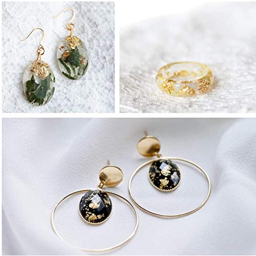 2 Botellas Copos de Papel de Alumini, Copos de Oro para Resina, Copos de Papel de Imitación Metálico, para Dorado, Pintura, Manualidades, Uñas y Bricolaje (Oro, Plata)
