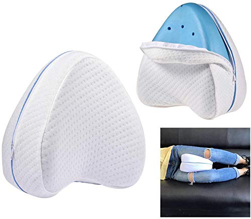 2 Cojines Ortopédicos para Piernas y Rodilla, Alivia el Dolor de Espalda, Cadera y Articulaciones, Soporte para el Tobillo, Pierna y Rodilla , Espuma con Memoria, Almohada para embarazadas