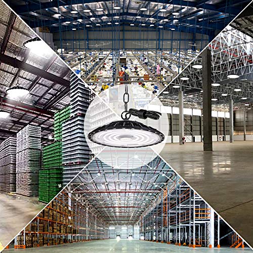 200W UFO LED Lámpara Alta Bahía, bapro 20000LM Focos Led Interior Techo 6500K Industrial LED Iluminación Comercial Impermeable IP65,para Fábricas, Aeropuerto, Patio, Restaurante [Ahorro Energía A++]