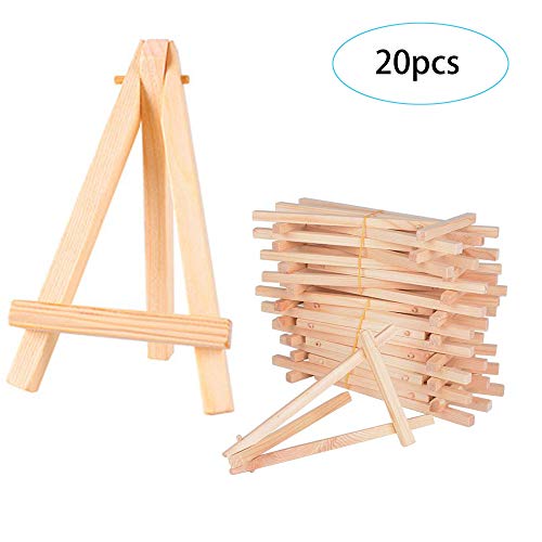 20pc Mini Caballetes de Madera Caballete de Visualización de Madera Pequeña Madera Caballete Triángulo Boda Mesa para Boda Foto Menús Bautismal Cumpleaños Decoración Mesa de Fiesta Bar