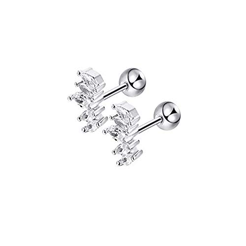 3 Pares Pendientes de Cartílago de Acero Inoxidable,Joyería de Piercing de Cartílago Labios Nariz Para Mujeres Chicas