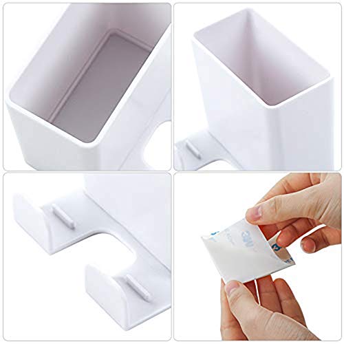 3 Piezas Caja Almacenamiento Control Remoto, ABS Montaje en La Pared con Gancho Caja Organizadora para Soporte Carga para Teléfono Móvil, Caja Almacenamiento para Control Remoto(3 Colores)