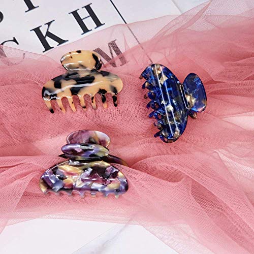 3 pinzas para el pelo de acetato de 5,5 cm, diseño francés, pinzas de acrílico para el pelo, irregular creativas antideslizantes para el pelo, pinzas para el pelo, para mujeres y niñas