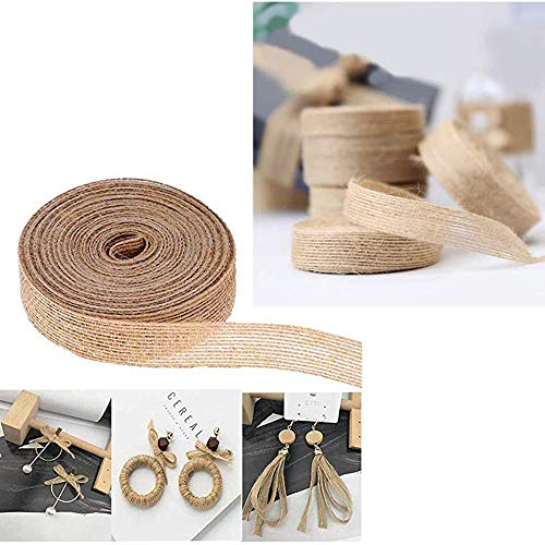 3 Rollos Cinta de Arpillera Natural, Cinta de Artesanía de Arpillera de Yute, para Manualidades de Bricolaje, Bodas, Decoración Del Hogar para Fiestas, Envoltura de Ramo de Regalo