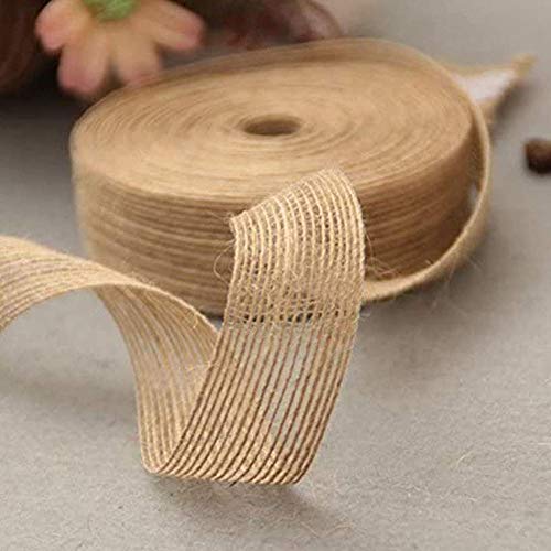 3 Rollos Cinta de Arpillera Natural, Cinta de Artesanía de Arpillera de Yute, para Manualidades de Bricolaje, Bodas, Decoración Del Hogar para Fiestas, Envoltura de Ramo de Regalo