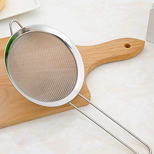 3 Tamaños Colador de Cocina,Colador de Malla Fina, Colador de Cocina Acero Inoxidable, 8/12/18 cm, para Aceite de Filtro de Alimentos Fritos, Filtración de Harina etc