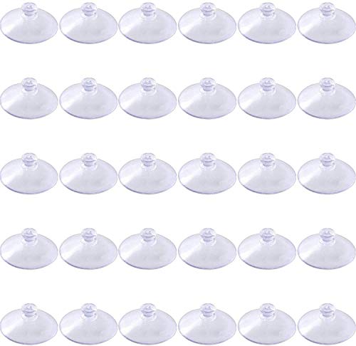 30 Pack Ventosas con Orificio Horizontal, 40mm Ventosa Ganchos Orificios de Ventosas para Ventanas de Vidrio Ventosas de plástico para baño Gabinete de Cocina Decoraciones para Colgar en la Pared