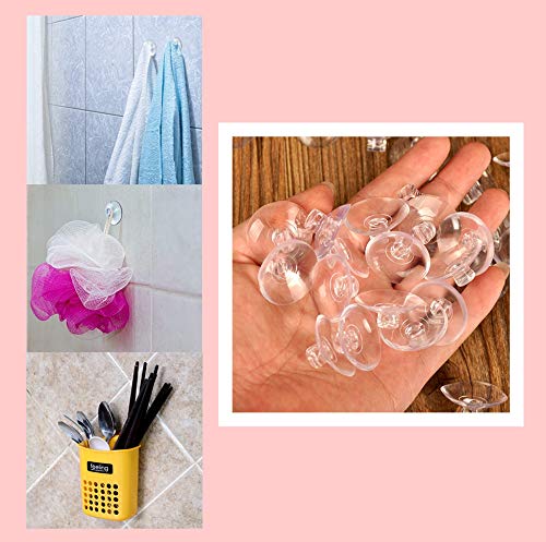 30 paquetes de ventosas de plástico transparente para ventanas de baño, cocina, 40 mm, redondas, ventosas, ventosas transparentes