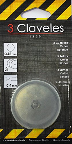 3Claveles 240 - Set de 3 cuchillas para cúter rotativo
