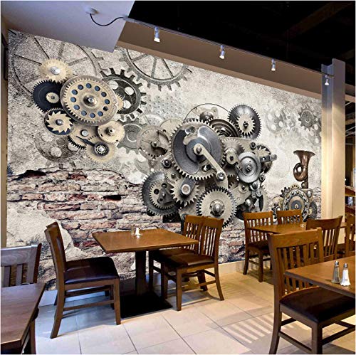 3D Murales Papel Pintado Pared Calcomanías Decoraciones Maquinaria De Engranajes Sala De Estar Telón De Fondo Casa Art º Los Niños Cocina (W)300x(H)210cm