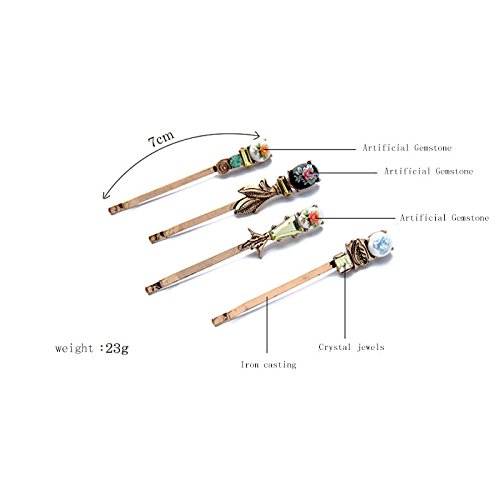 4 pcs Pasador de Cabello Horquillas Horquilla Mujeres Pinza de pelo de Cristal cerámico metal Tocado clip Para El Banquete De Boda