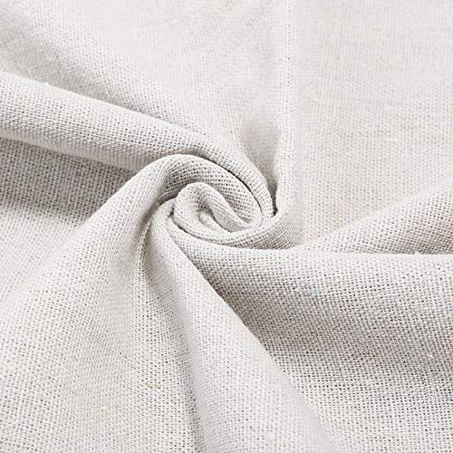 4 piezas de tela de lino natural, para hacer prendas de vestir, 20 pulgadas de lino Fabraic para tapicería, decoración de macetas y manteles, color blanco (4 piezas)