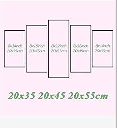 5 paneles de arte de pared Cuadro compuesto por 5 lienzos impresos en HD, utilizados para decoración del hogar y carteles (enmarcados) Gran Paisaje de la Tierra Azul de la Vía Láctea