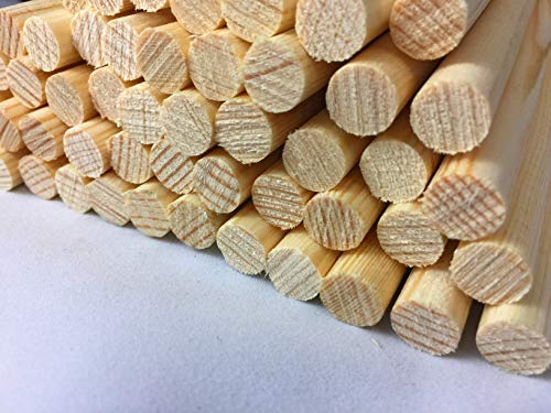 50 Palos de Madera 50 cm x 10 mm