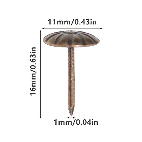 500 Piezas Uñas Decorativas de Bronce Uñas de sofá Antiguas Tachuelas para Muebles para La Decoración Casera de Los Muebles Sofá Sillas Armarios Cuero Mesa De Madera