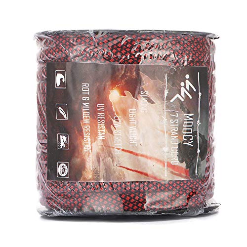 550 Paracord, 50m 7 Strand MIL-Spec Tipo III Paracord/Cordón de Paracaídas con Carretes Núcleo Acampar Al Aire Libre Cuerda Cordón de Paracaídas Cordón Carpa Multifunción Corda