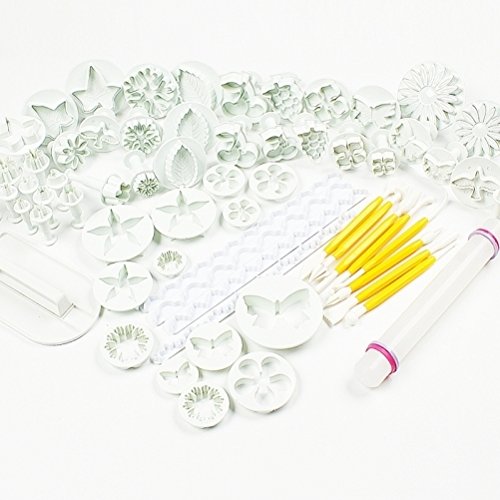 57 piezas moldes, alisadores y émbolos para decoración de tartas/galletas - formas de flores y hojas. by DELIAWINTERFEL