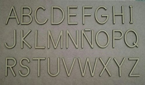 72 letras mayúsculas de madera DM. Abecedario mayúsculas tipo de letra escolar