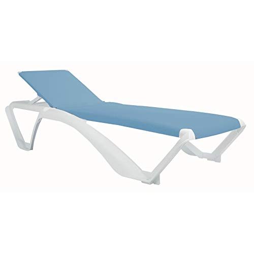 8706N64 - Tumbona Acqua 73X190X35 Blanca/Azul