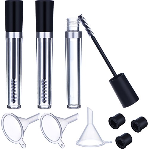 8ml Tubo de Rímel Vacío con Varita de Pestaña Botella Contenedor de Rímel, Tapones de Goma, Embudo para Aceite de Ricino