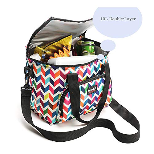 99AMZ Bolsa Térmica - Porta Alimentos 10L Bolsa de Almuerzo Bolso Aislamiento Nevera Portatil Comida Gran Capacidad para Adulto Mujer Niños Trabajo Oficina Playa Deportes Picnic Barbacoa Viaje (A)
