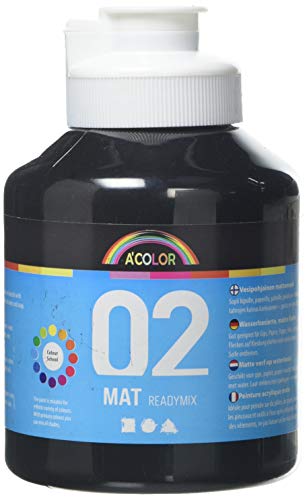A-Color 32104 - Pintura mate (500 ml), color negro