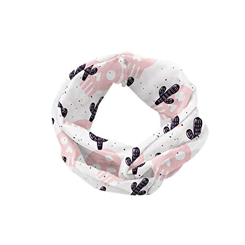 ABAKUHAUS Diadame Cráneo del azúcar, Banda Elástica y Suave para Mujer para Deportes y Uso Diario Rítmica Cráneos y patrón Cactus del arte del estilo mexicano, Rose gris carbón