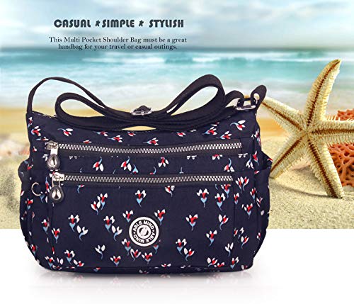 ABLE - Bolso cruzados de Sintético para mujer Negro 2-azul marino negro L