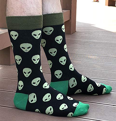 Abogel Calcetines Divertidos Hombres, Fantasía De La Tripulación Colorido patrón Calcetines para Hombre 39-46(Caribe)