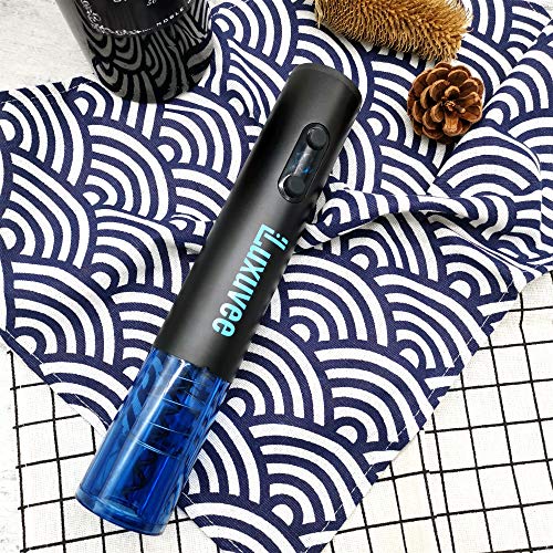 Abrebotellas Eléctrico Luxuvee, Sacacorchos Electrico Inalambrico de Acero Inoxidable con Cortador de Lámina, Kit Abridor Vino de Botellas Electrico Automático para Hogar, Bar y Como Regalo