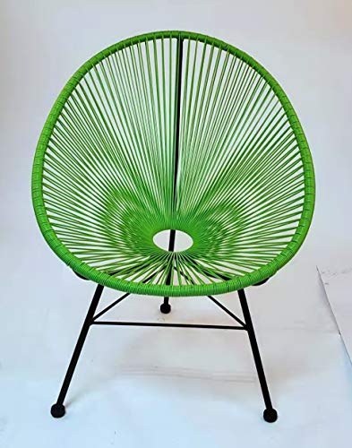 Acapulco silla Verde Sillón metálico cuerdas verdes para jardín, terraza, balcón, terrado, exterior, hostelería. 1 unidad