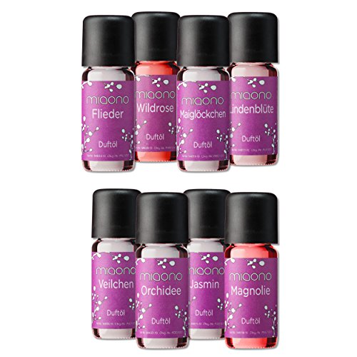 Aceite Aromático Juego – Flor – fina Ambientador – Lila, jazmín, Magnolia, tilo flor, lirio del valle, orquídea, violetas, Rose – para aromaterapia fragancia lámpara y difusor de miaono