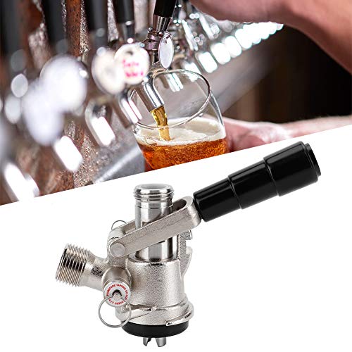 Acoplador de Barril Tipo S Grifos de Barril de Cerveza con Válvula de Alivio de Presión de Seguridad Dispensador de Cerveza Acoplador de Barril Sistema Tipo S con Manija Negra para Sistema de Elabora