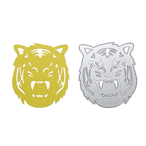 ADSIKOOJF Tiger Head DIY Stencil Troqueles de Corte de Metal para Scrapbooking Álbum de Fotos Hecho a Mano Decoración Carpeta de Plantilla de grabación en Relieve