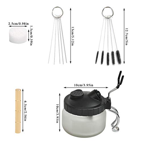 Aerografo Limpieza Kit 6PCS Limpieza para Pistola de Aerógrafo, Pistola de Limpieza para Aerógrafo Limpieza con Aerógrafo, Bote de Limpieza, Cepillos de Limpieza, Agujas de Limpieza, Aguja, 2 Esponjas