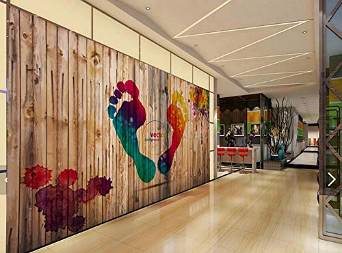 Afashiony Baño De Pies Vintage Huellas Ktv Bar Cafe Burger Shop Bar Sala De Estar Sofá Decoración De La Pared Mural, Decoración Del Hogar, Mural De Papel Tapiz 3D-200Cmx140Cm