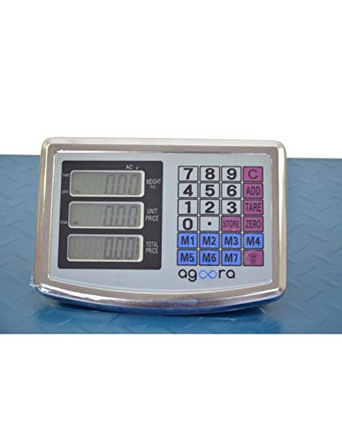 AgoraDirect - Bascula Industrial Inalámbrica 500kg/100g, Pantalla Digital De Lcd De Doble Cara, Gran Plataforma De Acero Reforzada 45x55cm, Báscula Pesada Para Paquetes Postales