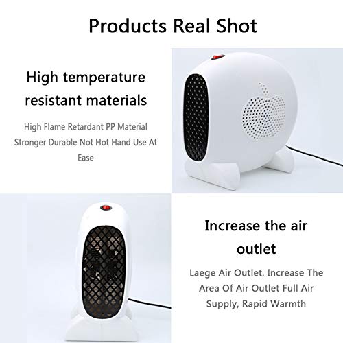 AILSAYA Calentador De Escritorio, Portátil Calentador De Ventilador Eléctrico, De Doble Cara De Entrada De Aire De Refrigeración Equipos De Calefacción, 9.8 * 11.4 En El Pequeño Calentador para