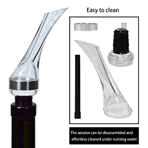 Aireador de Vino Decantador de Vino - ASOG Oxigenador de Vino Vertedor de Vino Profesional de Acero inoxidable Decantador Rápido Accesorios de Vino Fiesta Regalo Rerfecto